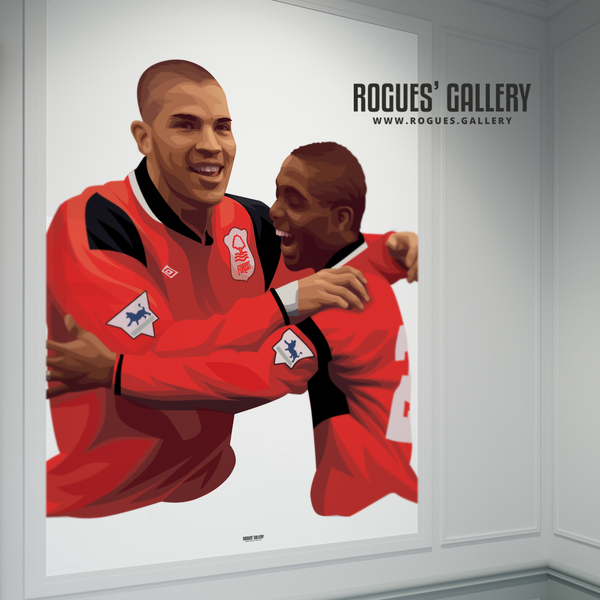 Stan Collymore Bryan Roy Nottingham Forest The City Ground A0 Art Print 