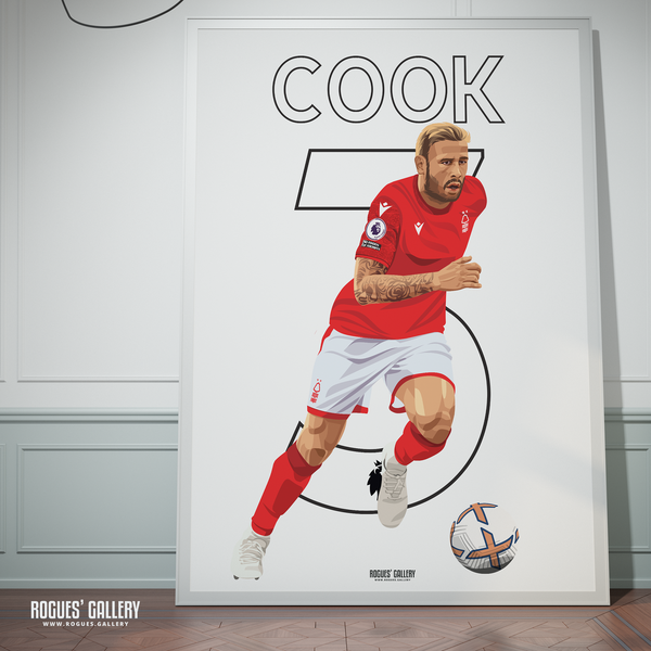 Steve Cook Nottingham Forest signed memorabilia defender poster