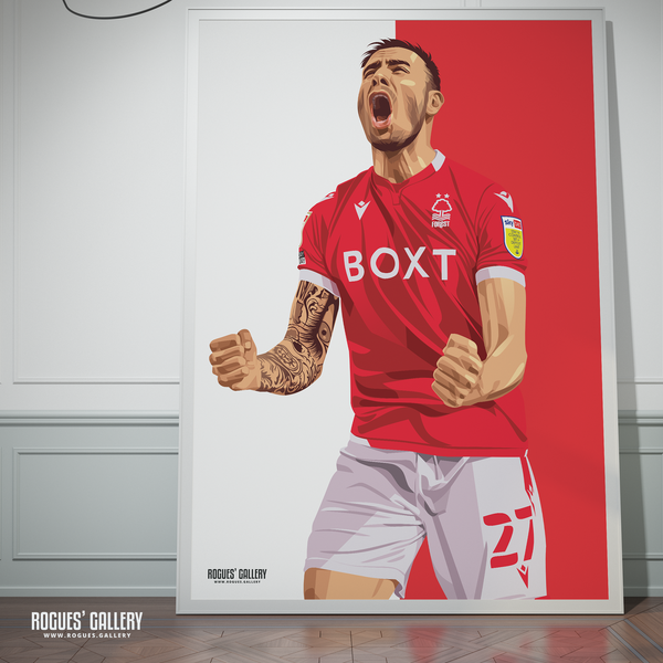 Steve Cook Nottingham Forest memorabilia defender promotion poster