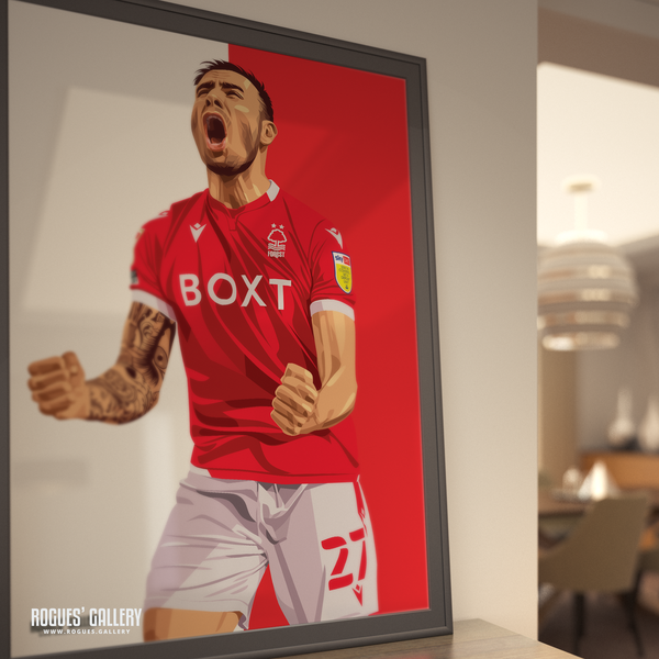 Cook Screams - Steve Cook, Nottingham Forest - Signed A3 Prints