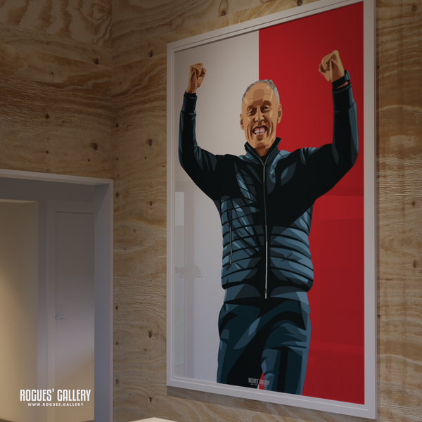 Steve Cooper Nottingham Forest coach A0 print