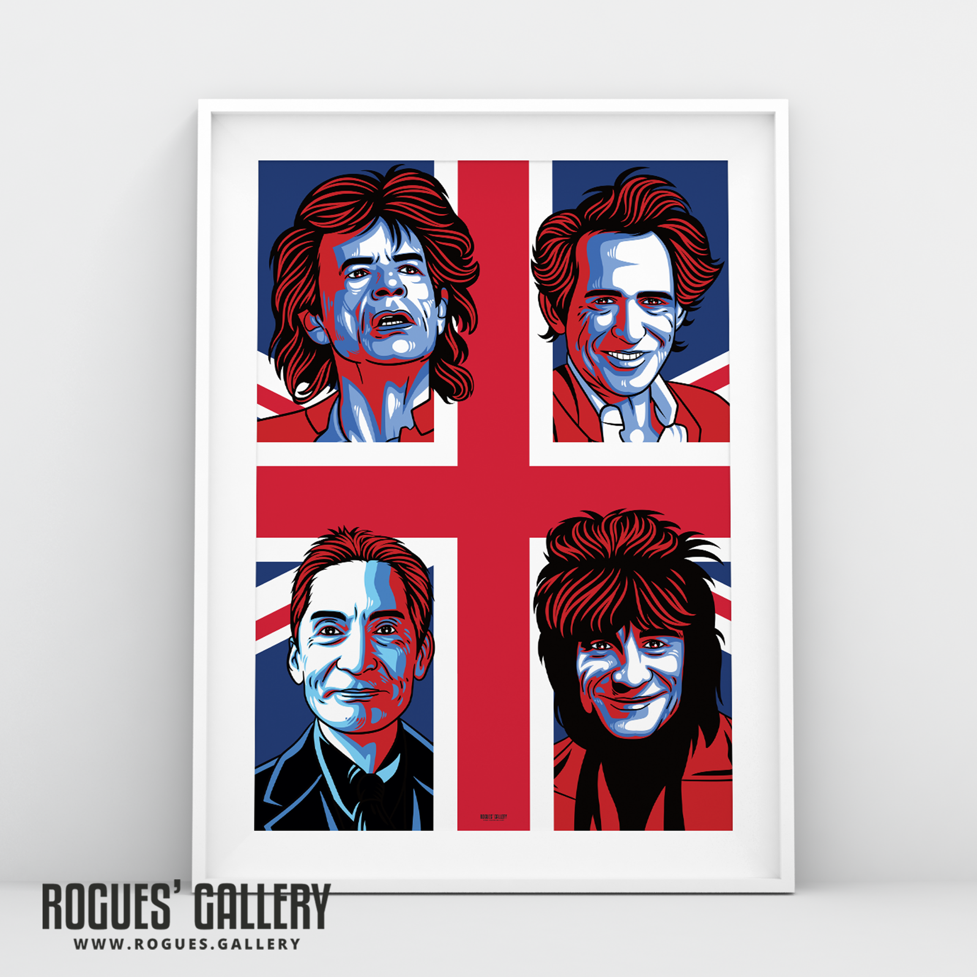 The Rolling Stones modern art greatest rock band Rock'n'roll Jagger Richards Wood Watts A3 art print