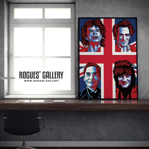 The Rolling Stones modern art greatest rock band Rock'n'roll Jagger Richards Wood Watts A1 art print