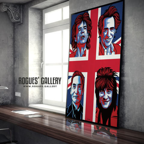 The Rolling Stones modern art greatest rock band Rock'n'roll Jagger Richards Wood Watts A0 art print