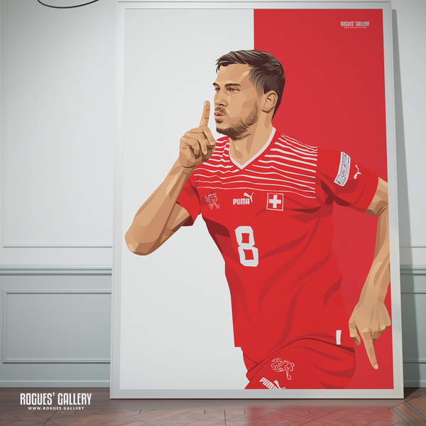 Remo Freuler Switzerland World Cup 2022 Qatar Nottingham Forest midfield poster