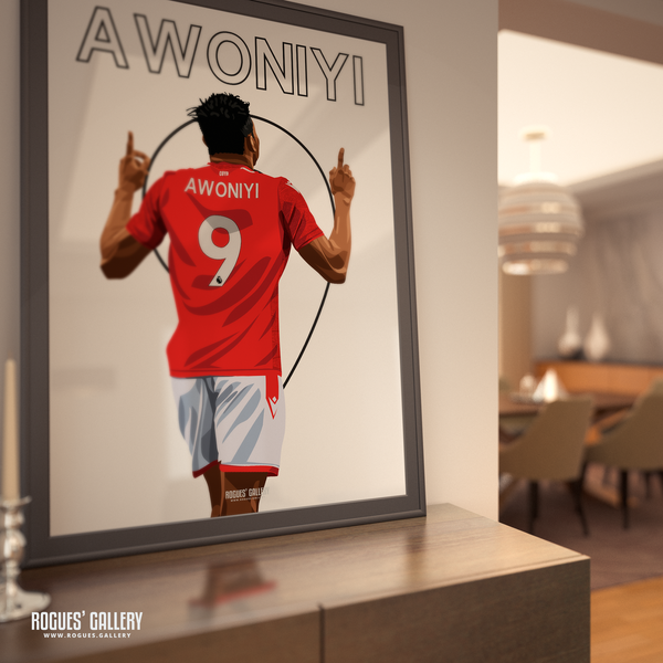 Taiwo Awoniyi Nottingham Forest striker A0 print