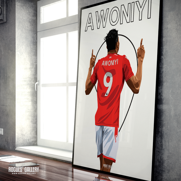Taiwo Awoniyi Nottingham Forest striker A1 print
