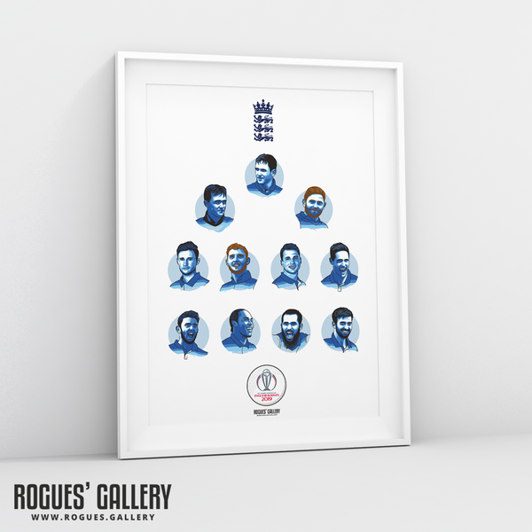 England Cricket World Cup CWC2019 Winners art print A3 team Archer Roy Lords