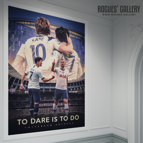 Tottenham Hotspur Harry Kane Son Heung-min Spurs To Dare is to do A0 poster record goals