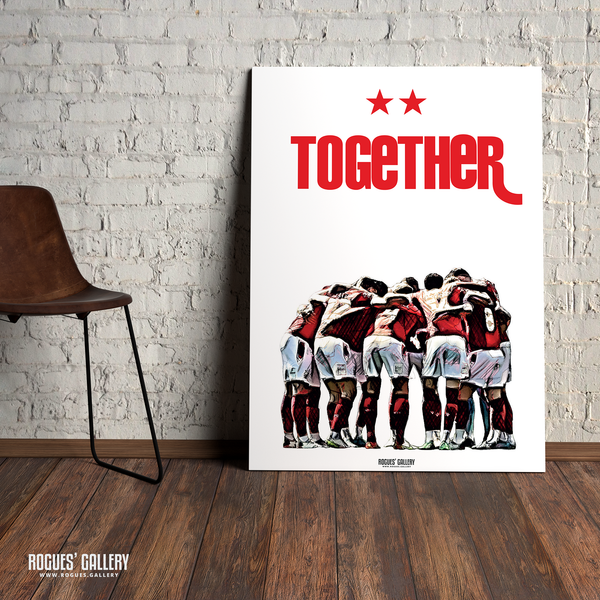 Nottingham Forest prematch Together huddle A0 print