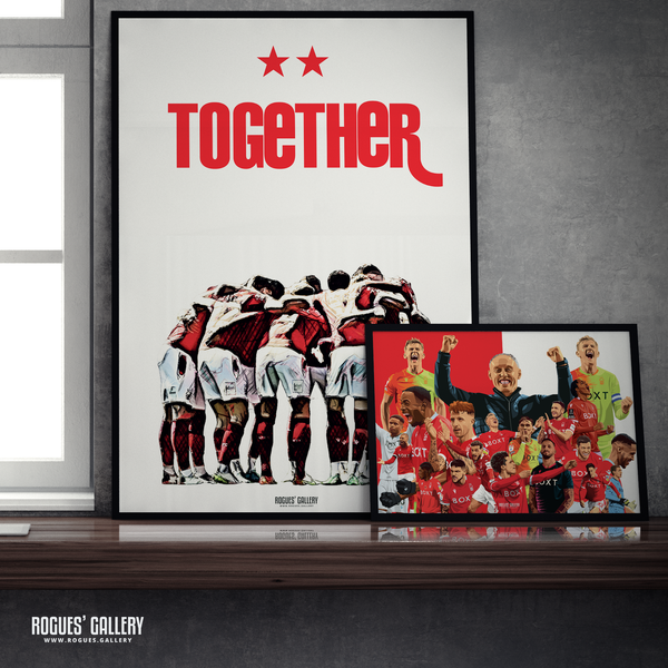 Nottingham Forest prematch Together huddle signed Art