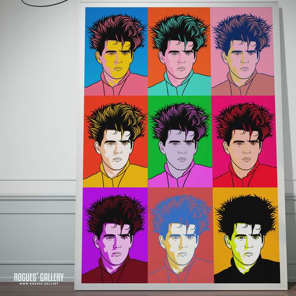 Tom Bailey The Thompson Twins signed poster pop art bright memorabilia signed