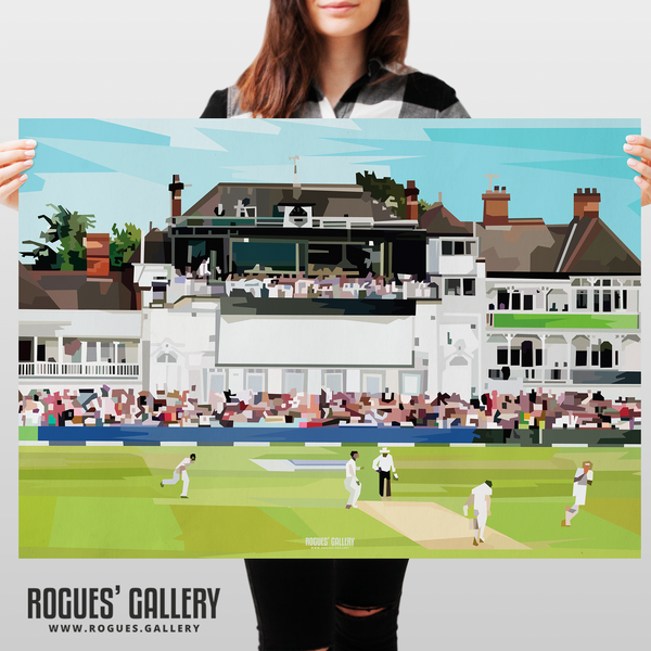 Trent Bridge Pavilion poster modern art cricket signed memorabilia 