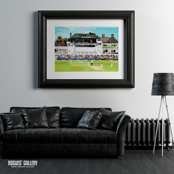 Trent Bridge Pavilion poster modern art cricket memorabilia signed poster