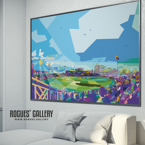pop art Trent Bridge Cricket Ground Vitality Blast T20 County Cricket modern landscape A0 print on wall