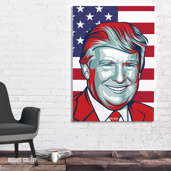 Donald Trump former POTUS American President edits USA Don huge poster modern