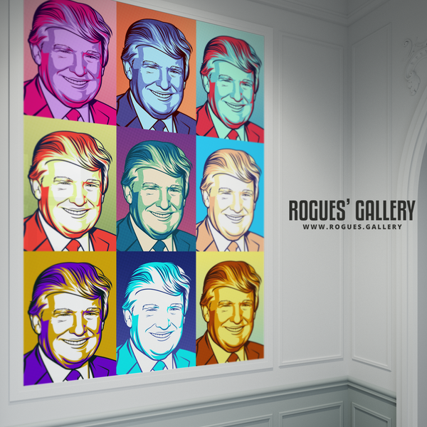 Donald Trump former POTUS American President pop art edit USA huge poster