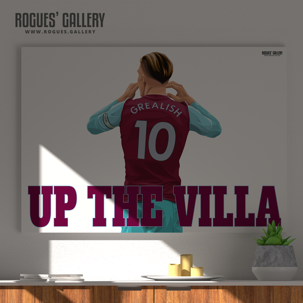 Jack Grealish Aston Villa FC AVFC midfielder Up The Villa UTV Villa Park A0 Print