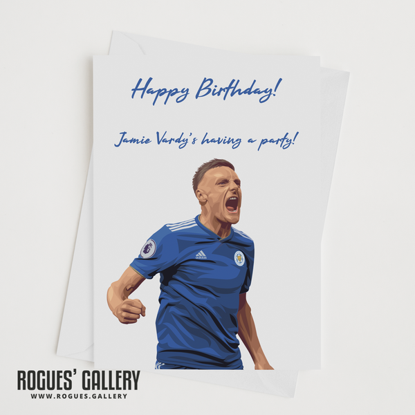Jamie Vardy Leicester City FC The Foxes Birthday Card King Power Stadium LCFC 