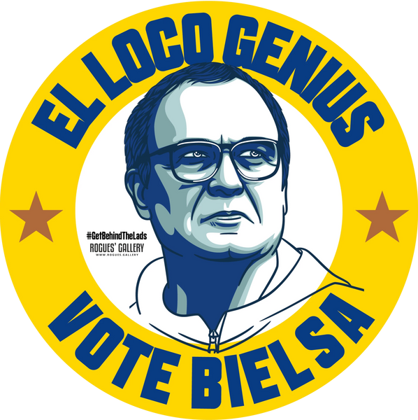 Marcelo Bielsa Leeds United Manager beer mats Vote #GetBehindTheLads El Loco