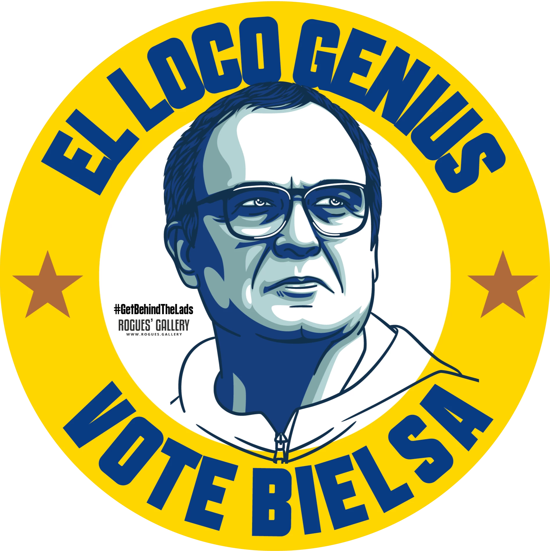 Marcelo Bielsa Leeds United Manager stickers Vote #GetBehindTheLads El Loco