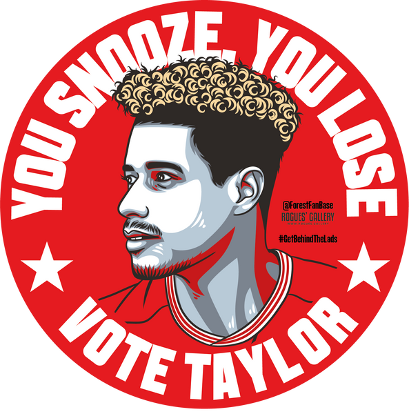 Lyle Taylor Nottingham Forest striker Campaign stickers Get Behind The Lads 