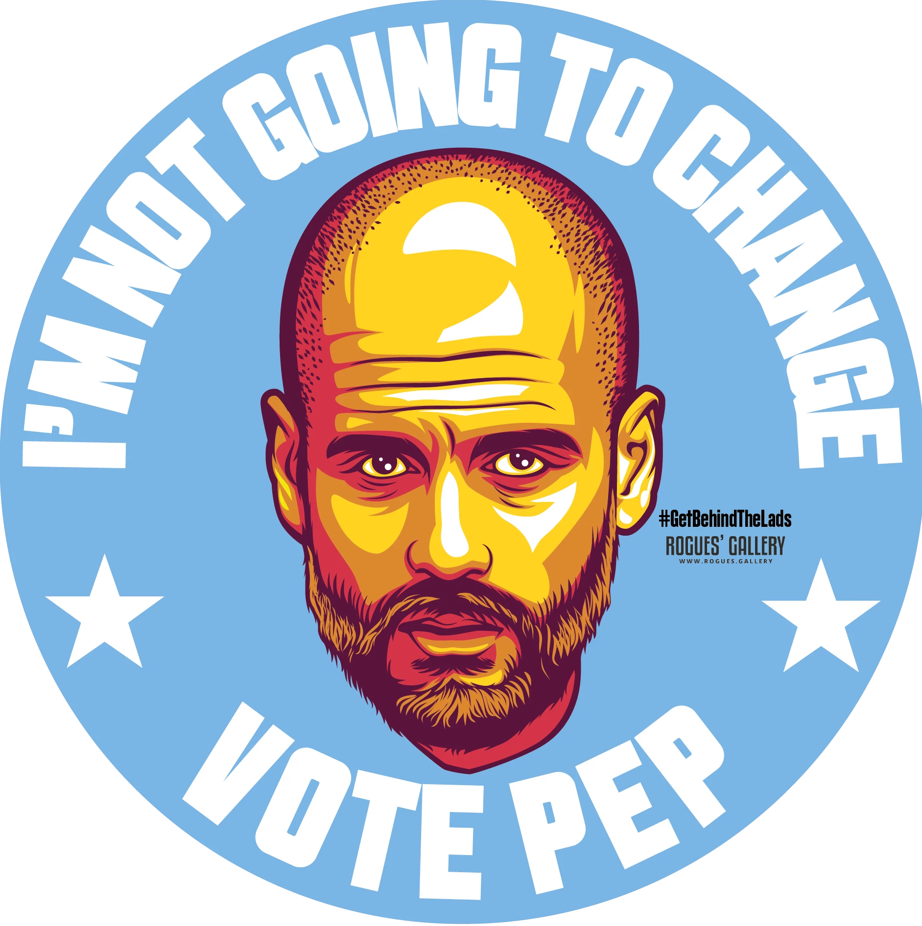 Pep Guardiola Manchester City Manager Vote Stickers Change