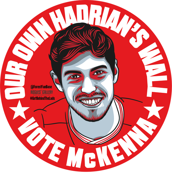Scott McKenna Nottingham Forest centre half defender Scottish Campaign stickers Get Behind The Lads 
