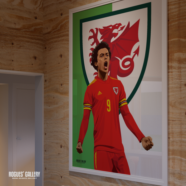 Brennan Johnson Wales World Cup memorabilia signed 2022 poster Welsh