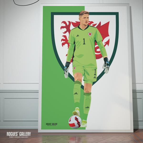 Wayne Hennessey Wales goalkeeper A0 Print World Cup 2022