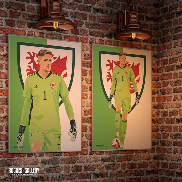 Wayne Hennessey Wales goalkeeper A3 Prints World Cup 2022 signed memorabilia 