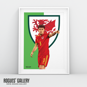 Neco Williams Wales World Cup 2022 A3 print Nottingham Forest