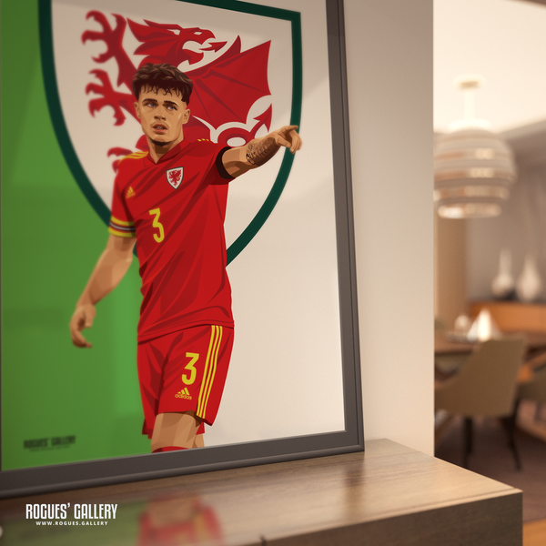 Neco Williams Wales World Cup 2022 A0 print Nottingham Forest