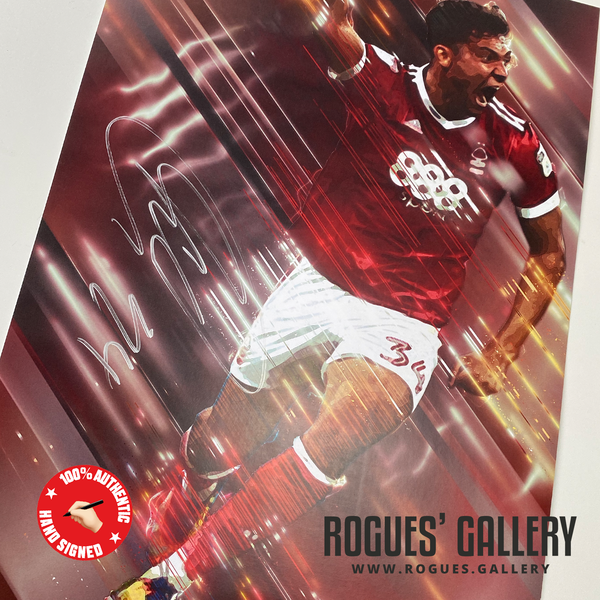 Tyler Walker Nottingham Forest Signed Goal A3 Print Rogues Gallery