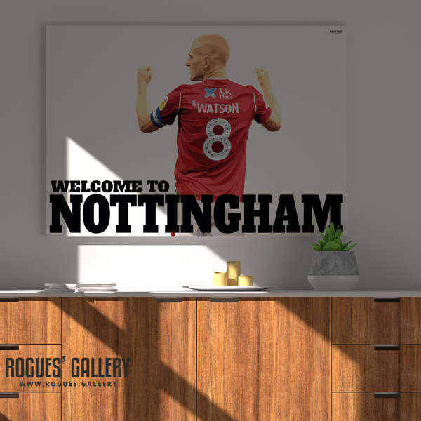 Ben Watson Nottingham Forest club captain 2020 Welcome to Nottingham A3 art print playoffs