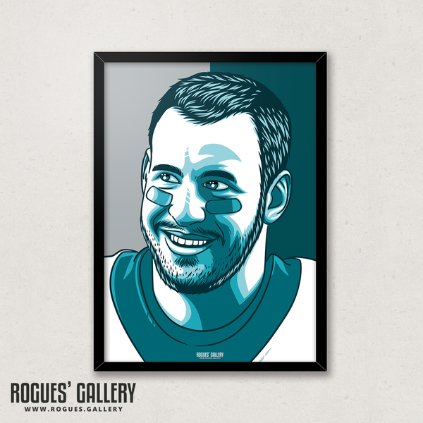 American Footballer Carson Wentz Philadelphia Eagles quarterback A3 art Print edits