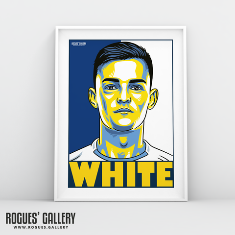 Ben White defender young Leeds United FC A3 art print design