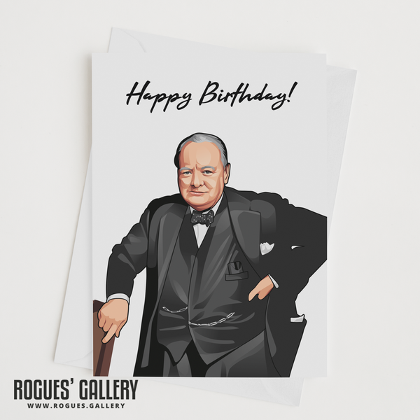 Winston Churchill Birthday Card Going through hell