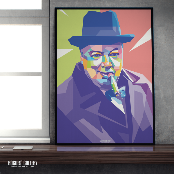 Winston Churchill pop art A1 print British War Prime Minister