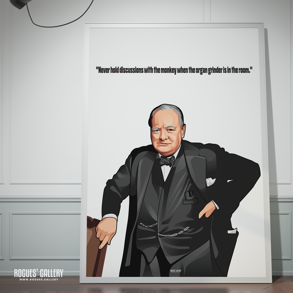 Winston Churchill British Prime Minister World War 2 PM Conservative party victory quote A0 print history kind write it