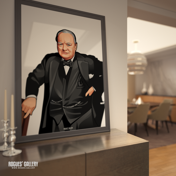 Winston Churchill British Prime Minister World War 2 PM Conservative party victory war Tory modern design picture