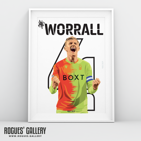 Joe Worrall Nottingham Forest defender captain name number A3 print