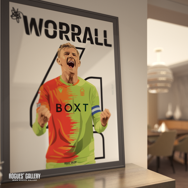 Joe Worrall poster Nottingham Forest signed memorabilia defender captain name number 