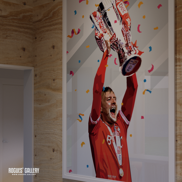 Joe Worrall lifts cup Nottingham Forest Playoff win A0 print