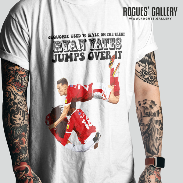 Ryan Yates jumps T-shirt Nottingham Forest 