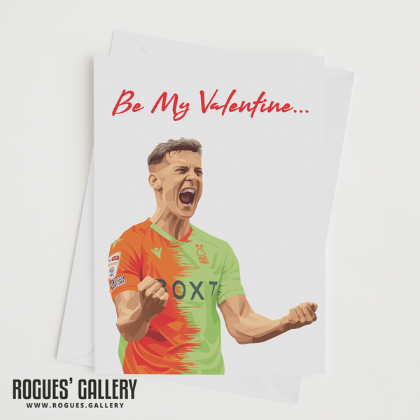 Ryan Yates nffc passion Valentine's Day card Nottingham forest