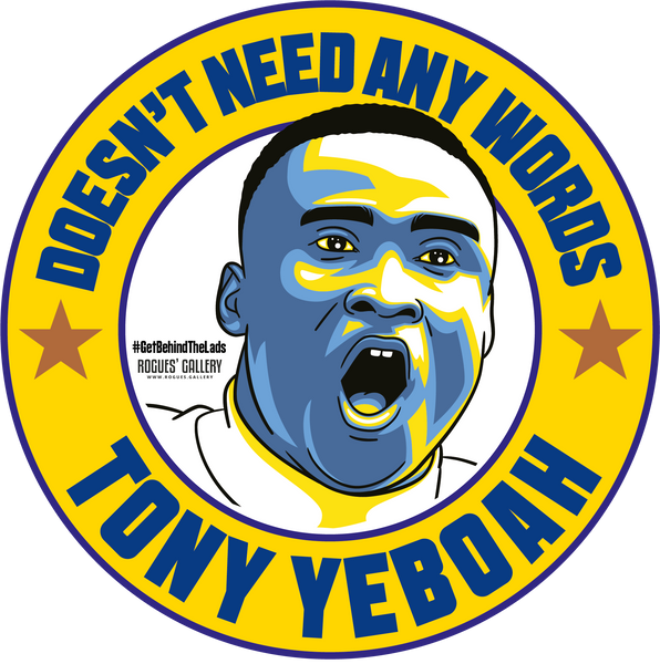 Tony Yeboah Leeds United striker campaign stickers #GetBehindTheLads LUFC