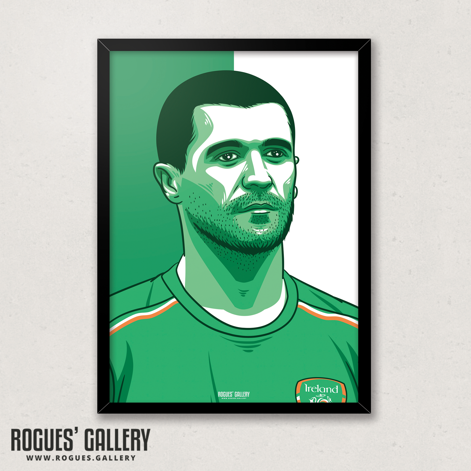 Roy Keane Republic of Ireland midfielder captain A3 print edit