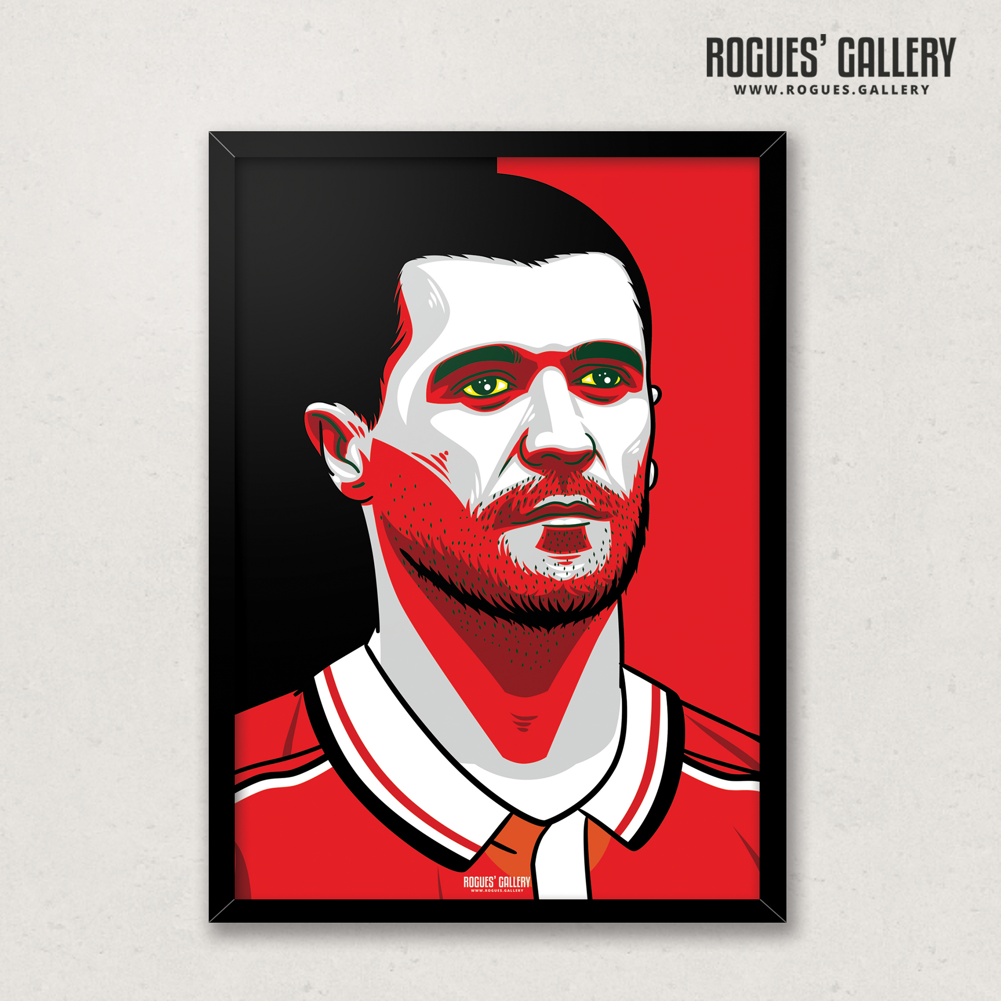 Young Roy Keane Manchester United midfielder captain A3 print edit legend