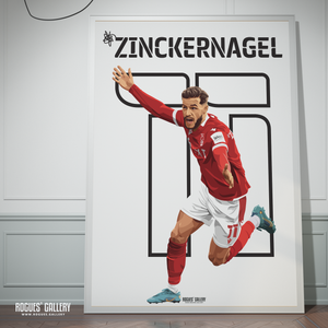 Philip Zinckernagel signed poster Nottingham Forest memorabilia winger 11